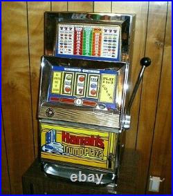 RARE Vtg BALLY 909 Electro Mechanical ONE CENT Penny SLOT MACHINE with Stand READ