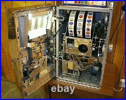 RARE Vtg BALLY 909 Electro Mechanical ONE CENT Penny SLOT MACHINE with Stand READ