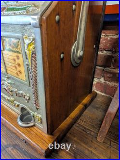 Rare 1925 Mills Operator Bell Owl Front Wild Release 5 Cent Slot Machine Works