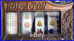 Rare 1935 Antique Rol-A-Tor 5c Slot Machine by Watling Manufacturing Co