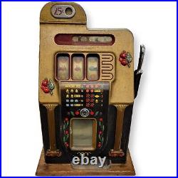 Rare 1940s Mills Bell-O-Matic 25 Cent Golden Falls Bell Fruit Slot Machine