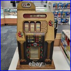 Rare 1940s Mills Bell-O-Matic 25 Cent Golden Falls Bell Fruit Slot Machine