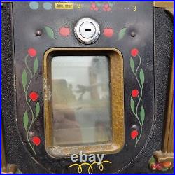 Rare 1940s Mills Bell-O-Matic 25 Cent Golden Falls Bell Fruit Slot Machine