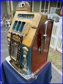 Rare 1946 5c Antique Golden Nugget Casino Mechanical Slot Machine AUTHENTIC