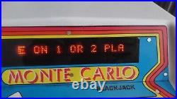 Rare 1981 MONTE-CARLO coin op BLACKJACK 21 bar casino machine Computer Kinetics