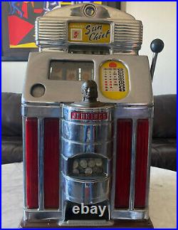 Rare All Original Jennings Sun Chief 5 Cent Slot Machine