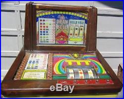 Rare Antique Bally Draw Bell Console Slot Machine Vintage Man Cave
