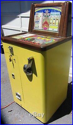 Rare Antique Bally Draw Bell Console Slot Machine Vintage Man Cave