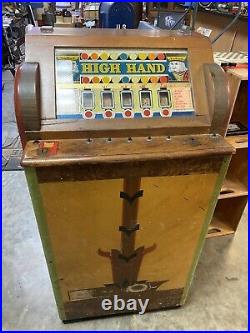 Rare Antique Ballys High Hand Poker Slot Machine Electronic Coin Operated As Is