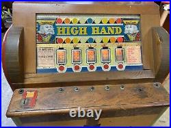 Rare Antique Ballys High Hand Poker Slot Machine Electronic Coin Operated As Is