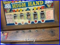 Rare Antique Ballys High Hand Poker Slot Machine Electronic Coin Operated As Is