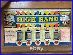 Rare Antique Ballys High Hand Poker Slot Machine Electronic Coin Operated As Is