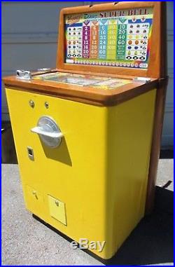 Rare Antique Keeney Bonus Super Bell 500 console slot machine Vintage Man Cave