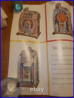 Rare Mills Slot Machine Advertising Poster- 30s-40s- Original