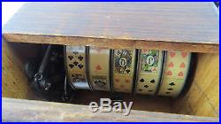 Rare Oak Caille Brothers Cigar Slot Machine or Good Luck Trade Simulator