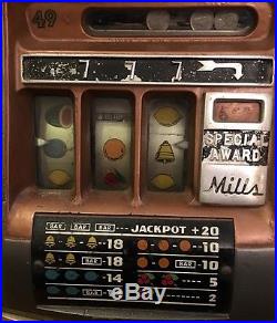 Rare Original 1940s 5 Cent Mills Hightop Special Award Slot Machine Working Rare