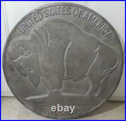 Rare Unique Monster 33 Lbs. Slot Base Buffalo Nickle Emblem 22 X 1 Thick