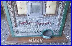 Rare! Vintage! 1930's Mills Novelty Slot Machine! British Penny 1d! With Coins