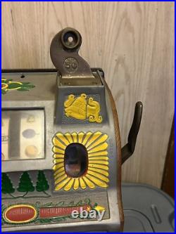 Rare Vintage Mill's Poinsettia 5 Cent Slot Machine