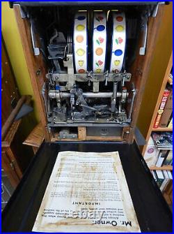 Restored 1935 Mills Castle Front 5c Nickel Slot Machine w Gold Award NICE