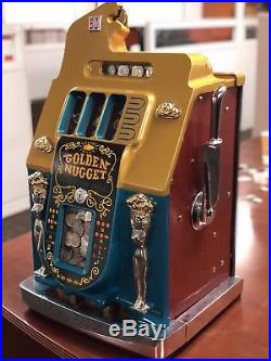Set Jennings ($1 & $. 25) Mills ($. 50 & $. 05) Golden Nugget antique slot machine