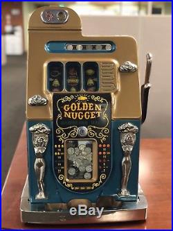 Set Jennings ($1 & $. 25) Mills ($. 50 & $. 05) Golden Nugget antique slot machine