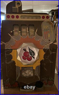 Slot Machine Mills Bursting Cherry 10 cents Antique mechanical