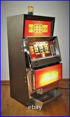 Summit Systems Trop 3 Quarter Coin Operated Lighted Slot Machine Needs Repair