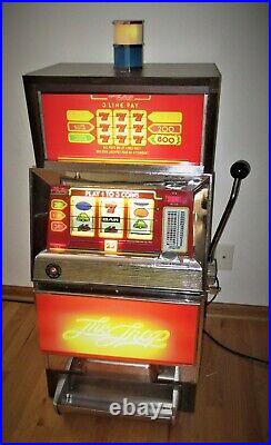 Summit Systems Trop 3 Quarter Coin Operated Lighted Slot Machine Needs Repair