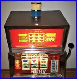 Summit Systems Trop 3 Quarter Coin Operated Lighted Slot Machine Needs Repair