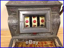 THE PURITAN BELL Antique 5 Cent One Armed Bandit SLOT MACHINE with KEYS RARE