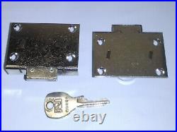 TWO ANTIQUE SLOT MACHINE Lock with working Key National Nickel Plated Brass