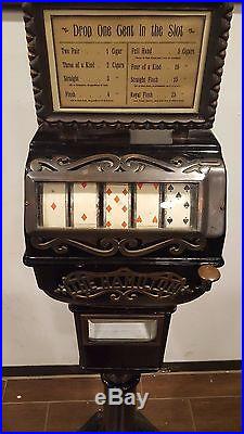 Trade Stimulator 1903 Cast Iron Poker Hamilton made by Leo Canda slot machine