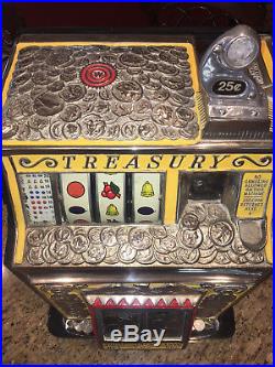 Treasury Slot Machine Rare 25 cent coin op vending casino