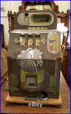 Twenty-five Cent B O N U S Mills HORSEHEAD slot machine BONUS 1930's