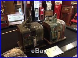 Two Columbia 5 cent slot machines Coin operated antique