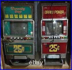 Two Vintage Bally Poker Machines One Draw Poker And One Twenty One Machine