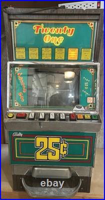 Two Vintage Bally Poker Machines One Draw Poker And One Twenty One Machine