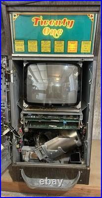 Two Vintage Bally Poker Machines One Draw Poker And One Twenty One Machine