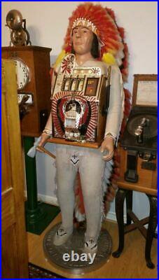 USA Made Huge Buffalo Nickle Antique Jennings Slot Machine Rare Base Recast