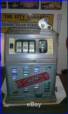 Vintage Antique 1928 Nickel Watling Deferred Pay Slot Machine