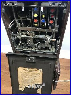 VINTAGE JENNINGS 25 CENT TIC TAC TOE SLOT MACHINE THE GOVERNOR 1940s ORIGINAL