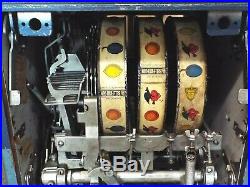 VINTAGE MILLS BLUE BELL 10c TEN Cent 3 Reel SLOT MACHINE One Arm Bandit COIN OP