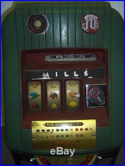 Vintage Mills Water Mellon Bell Slot Machine 10 Cent Token Jackpot