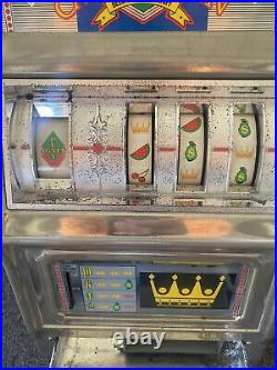 VINTAGE WACO CASINO CROWN Japan Made NOVELTY SLOT MACHINE 25 CENT COIN WORKS