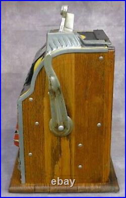 VTG 1932 Lion Wolf Head 5 Cent Gooseneck Bell Mills Novelty Slot Machine WORKING