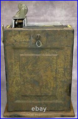 VTG 1932 Lion Wolf Head 5 Cent Gooseneck Bell Mills Novelty Slot Machine WORKING