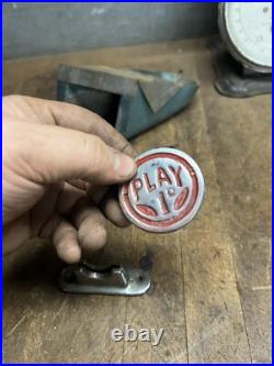 VTG Old Fair Play Mills Coin Slot Machine Catcher Skill Press Play Buttons Parts