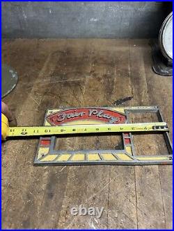 VTG Old Fair Play Mills Coin Slot Machine Metal Face Plate Frame Emblem Parts