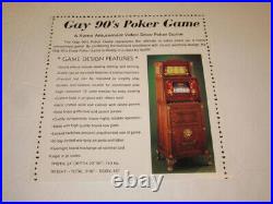 Video Poker Machine-1992-gay 90's Model By Old Tyme Gaming Co. All Custom